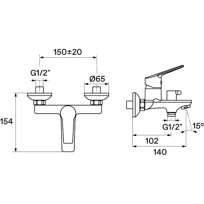 Купить Смеситель для ванны с душем Santek Венга WH5A10003C001 в Москве с доставкой Смеситель для ванны с душем Santek Венга WH5A10003C001