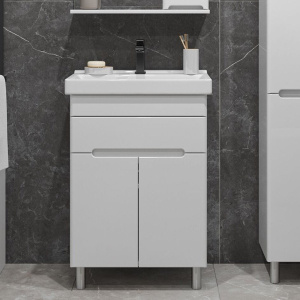 Тумба с раковиной SanStar Модена 50 Модена 50 напольная, белая, раковина Sanita luxe Fest 50