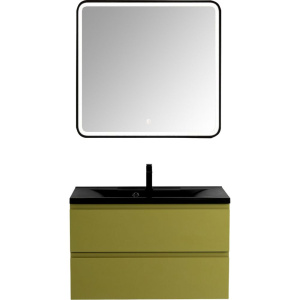 Мебель для ванной Art&Max Bianchi 90 подвесная, оливковая, черная раковина Мебель для ванной Art&Max Bianchi 90 подвесная, оливковая, черная раковина