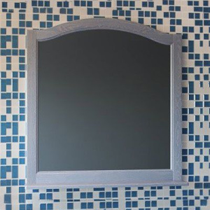 Зеркало ASB-Woodline Модерн 105 рошфор, белая патина, с полкой