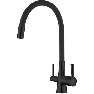 Смеситель для кухни Lemark Comfort LM3075BL с гибким изливом, черный Смеситель для кухни Lemark Comfort LM3075BL с гибким изливом, черный