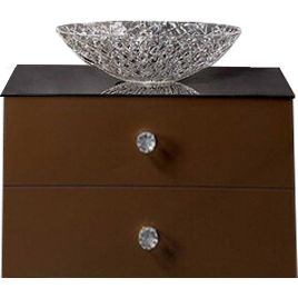 Тумба с раковиной Armadi Art NeoArt 80, шоколад с ручками Crystal золото