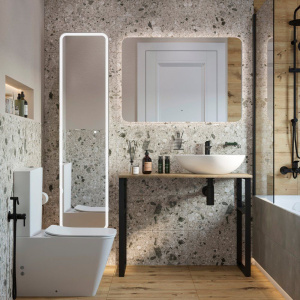 Мебель для ванной DIWO Элиста 100 светлое дерево, с раковиной Moduo 55 Leaf (комплект, гарнитур) Мебель для ванной DIWO Элиста 100 светлое дерево, с раковиной Moduo 55 Leaf (комплект, гарнитур)