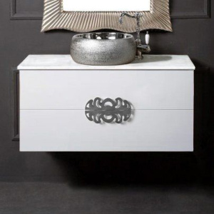 Тумба с раковиной Armadi Art NeoArt 100, белая с ручками Ajur хром