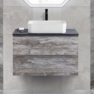 Тумба с раковиной Cezares Molveno 46 80 legno grigio, со столешницей