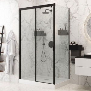 Душевой уголок Ceruttispa Marbella 120B-L 120x80, профиль черный