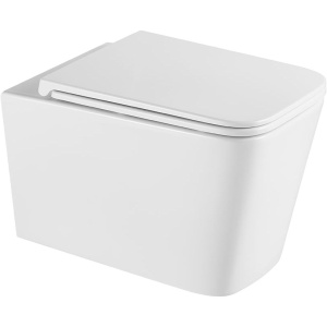 Унитаз подвесной Vincea Q-Line VT1-12T подвесной, безободковый, фарфоровый, квадратный, антивсплеск, белый Унитаз подвесной Vincea Q-Line VT1-12T подвесной, безободковый, фарфоровый, квадратный, антивсплеск, белый