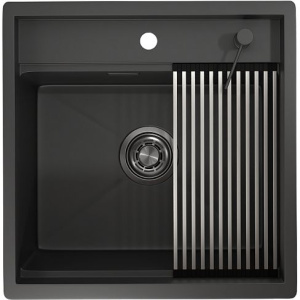 Мойка кухонная Granula Kitchen Space 5051, черный матовый