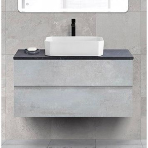 Тумба с раковиной Cezares Molveno 46 100 beton, со столешницей Тумба с раковиной Cezares Molveno 46 100 beton, со столешницей