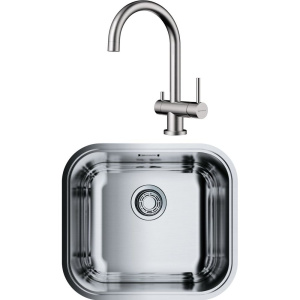 Комплект Мойка кухонная Omoikiri Omi 49-U-IN нержавеющая сталь + Смеситель Yamada BN нержавеющая сталь