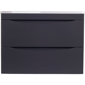 Тумба с раковиной Style Line Бергамо Мини 70 Люкс Plus подвесная, антискрейтч черная Тумба с раковиной Style Line Бергамо Мини 70 Люкс Plus подвесная, антискрейтч черная