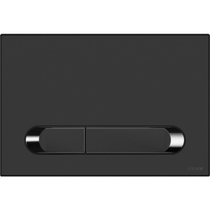Кнопка смыва Cersanit Estetica 64112 черная матовая, рамка хром