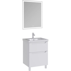 Мебель для ванной SanStar Lanciano 60 напольная, белая, раковина Dreja Грейс 60