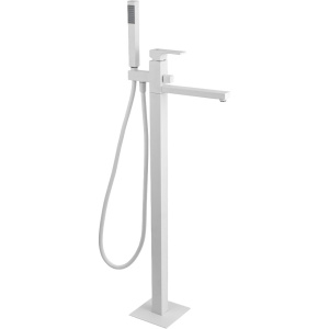 Напольный смеситель для ванны с душем Remer Absolute AU08BO белый матовый, С ВНУТРЕННЕЙ ЧАСТЬЮ