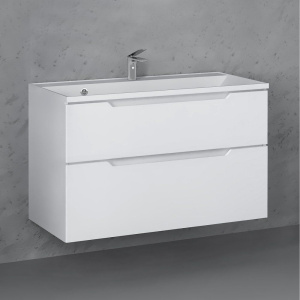 Тумба с раковиной Raval Wector 100, подвесная, белая Тумба с раковиной Raval Wector 100, подвесная, белая