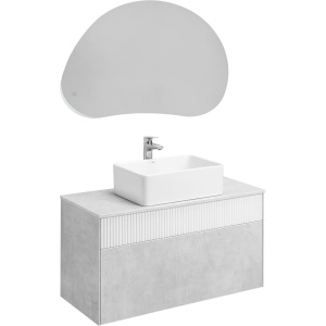 Мебель для ванной AQUATON Марбл 100 слэйт, белая матовая, раковина 32700B000
