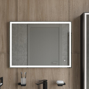 Зеркало DIWO Дмитров, 80 с подсветкой светодиодной, прямоугольное, сенсорный светильник, настенное