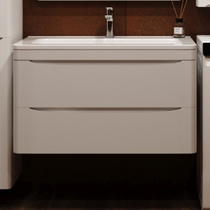 Тумба с раковиной Style Line Бергамо Мини 90 Люкс Plus подвесная, антискрейтч белая