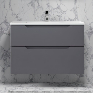 Тумба с раковиной Raval Wector 90, подвесная, антрацит Тумба с раковиной Raval Wector 90, подвесная, антрацит
