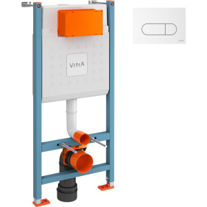 Система инсталляции для унитазов VitrA V-Fix Core 732-5800-01 с кнопкой смыва Root Square 740-2200 белой глянцевой