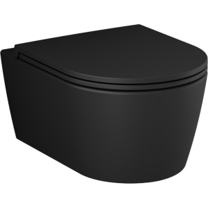 Унитаз подвесной AM.PM Func C8F1700MBSC безободковый, с микролифтом, матовый черный Унитаз подвесной AM.PM Func C8F1700MBSC безободковый, с микролифтом, матовый черный