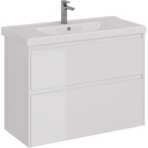 Тумба с раковиной Lemark Combi 100, белая глянцевая Тумба с раковиной Lemark Combi 100, белая глянцевая