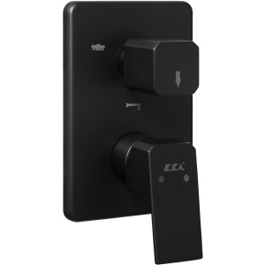 Смеситель для ванны с душем E.C.A. Tiera 102167305C1EX-K 3 режима (внешняя часть), матовый черный