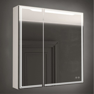 Зеркало-шкаф Art&Max Merano R 80х80 белое, с LED-подсветкой, 6000К