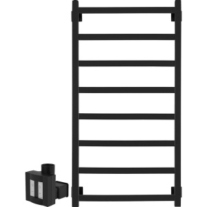 Полотенцесушитель электрический Secado Корато 1 , 100x50 ТЭН квадратный скрытый, черный матовый, L