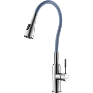 Смеситель для кухни Lemark Expert LM5082S-Gray с гибким изливом