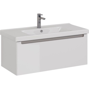 Тумба с раковиной Lemark Buno mini 100 белая глянцевая, 1 ящик Тумба с раковиной Lemark Buno mini 100 белая глянцевая, 1 ящик