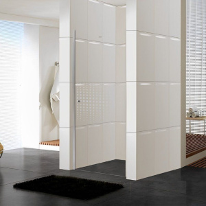 Душевая дверь в нишу Parly DE80 80x185, профиль хром, стекло прозрачное с рисунком