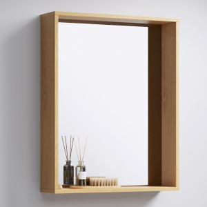 Зеркало Aqwella Basic 60 дуб золотой, с полкой