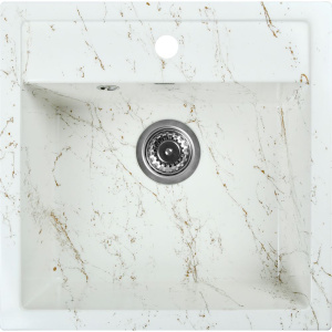 Мойка кухонная Wisent WA11-13 мрамор бело-золотой