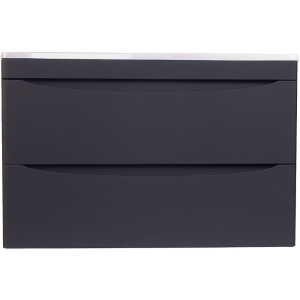 Тумба с раковиной Style Line Бергамо Мини 80 Люкс Plus подвесная, антискрейтч черная Тумба с раковиной Style Line Бергамо Мини 80 Люкс Plus подвесная, антискрейтч черная