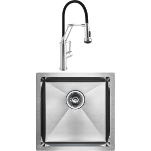 Комплект Мойка кухонная Paulmark Gerberg PM214444-BS брашированная нержавеющая сталь + Смеситель Domaci Равенна DCB 7012 сатин, с гибким изливом Комплект Мойка кухонная Paulmark Gerberg PM214444-BS брашированная нержавеющая сталь + Смеситель Domaci Равенна DCB 7012 сатин, с гибким изливом