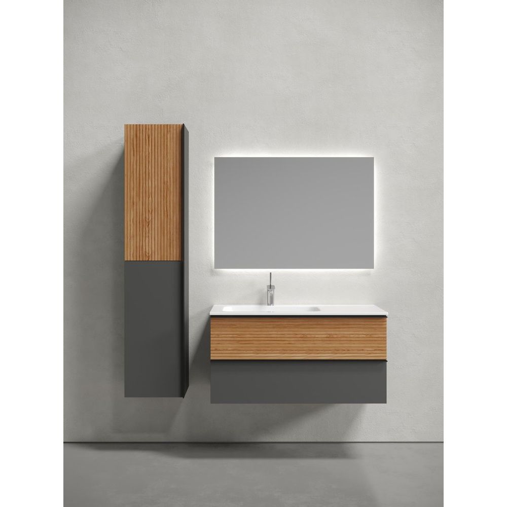 Купить Мебель для ванной Sancos Delta 100 L дуб красный, графит в Москве с доставкой Мебель для ванной Sancos Delta 100 L дуб красный, графит