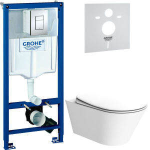 Комплект Унитаз подвесной Boheme Avva 972-MW белый матовый + Крышка 976-MW белая матовая + Инсталляция Grohe Rapid SL 38772001 3 в 1 с кнопкой смыва + Шумоизоляция Комплект Унитаз подвесной Boheme Avva 972-MW белый матовый + Крышка 976-MW белая матовая + Инсталляция Grohe Rapid SL 38772001 3 в 1 с кнопкой смыва + Шумоизоляция