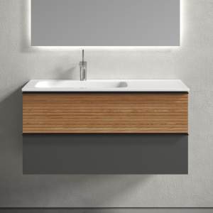 Тумба с раковиной Sancos Delta 100 L дуб красный, графит Тумба с раковиной Sancos Delta 100 L дуб красный, графит