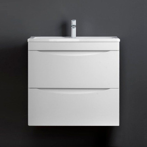 Тумба с раковиной Style Line Бергамо Мини 70 Люкс Plus подвесная, антискрейтч белая