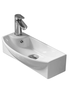 Раковина подвесная глянцевая белая 455х220х130 WeltWasser AISBACH 7946 GL-WT L (10000008694)