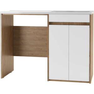 Тумба с раковиной Домино Domino R, 120, дуб вотан, белая, под стиральную машину Тумба с раковиной Домино Domino R, 120, дуб вотан, белая, под стиральную машину