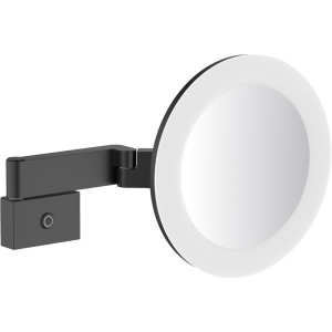 Косметическое зеркало Timo Selene 15276/03 с подсветкой, телескопическое, поворотное, черное Косметическое зеркало Timo Selene 15276/03 с подсветкой, телескопическое, поворотное, черное