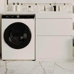 Тумба с раковиной Style Line Даллас 130 Люкс Plus напольная, белая R