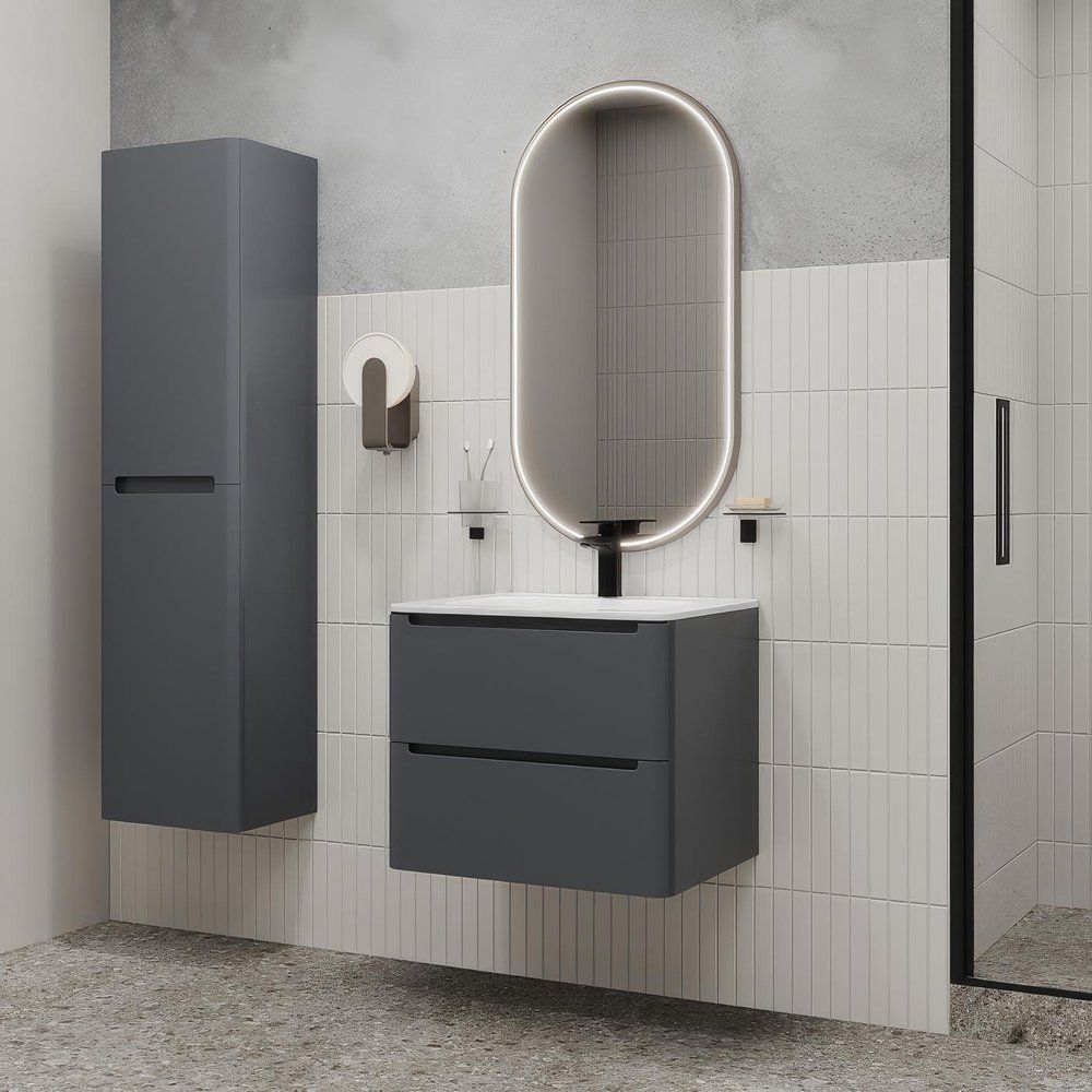 Мебель для ванной IDDIS Edifice 60 подвесная, темно-серая Мебель для ванной IDDIS Edifice 60 подвесная, темно-серая