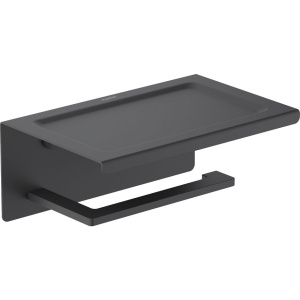 Держатель туалетной бумаги Акватек Либра AQ4309MB с полкой для телефона, матовый черный