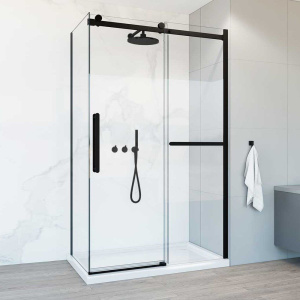 Душевой уголок Vincea Como Soft VSR-1CS1012CLB 120x100 см профиль черный, стекло прозрачное