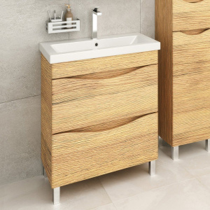 Тумба с раковиной Emmy Дакота 60 рустик соломенный