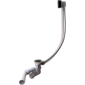 Сифон для ванны Wirquin 30987147 полуавтомат, черная крышка перелива