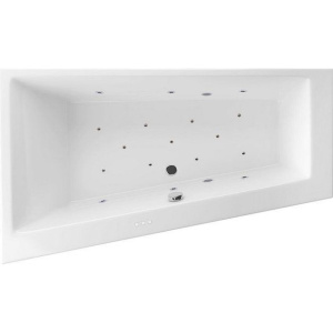 Акриловая ванна Excellent Sfera Slim WAEX.SFL17S.RELAX L 170x100 см, угловая, с гидромассажем, с каркасом, со сливом-переливом, асимметричная